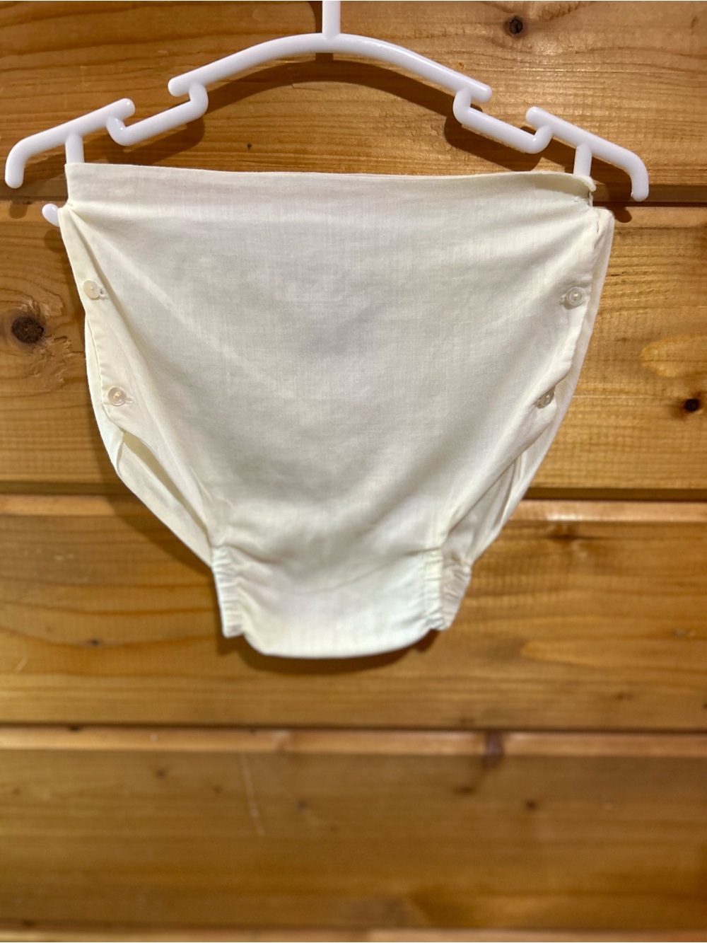 Vintage White Cotton Button-Side Diaper Cover Bloomers Mid-Century Heirlooms